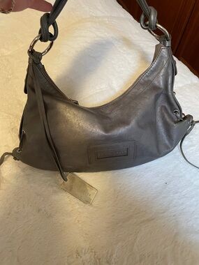 Coccinelle Strap Gray Leather Shoulder Bag